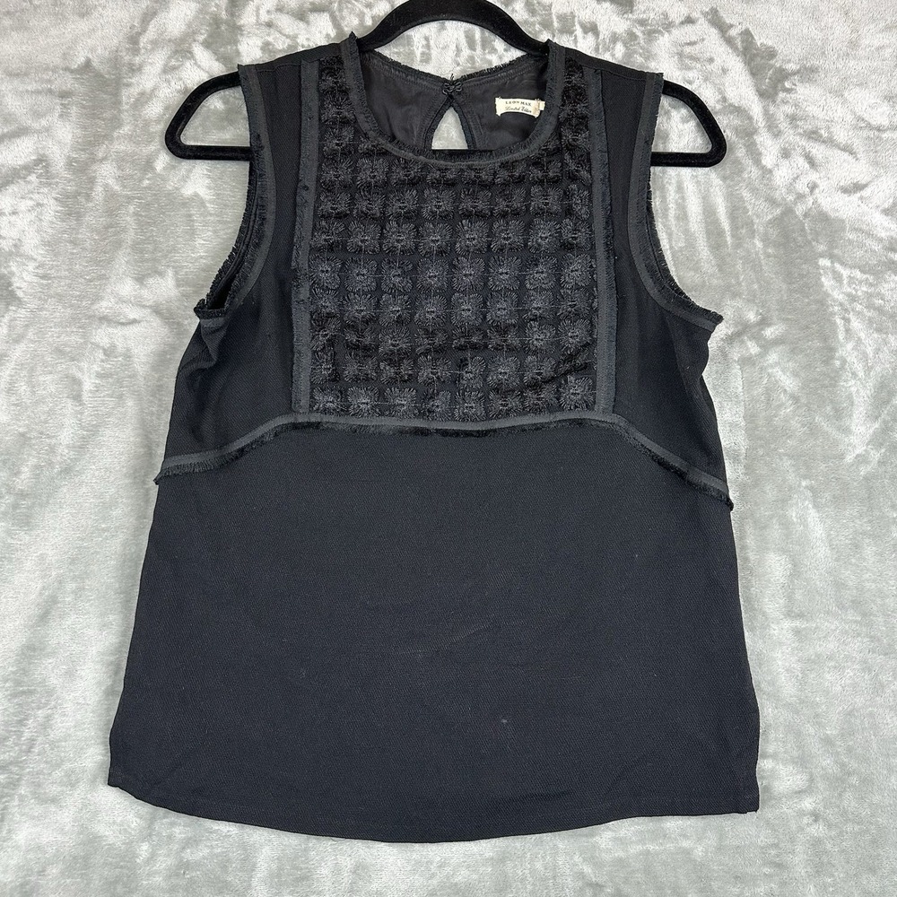 Leon Max Limited Edition Sleeveless Top Blouse Women's 0 Black Cotton Silk Lined